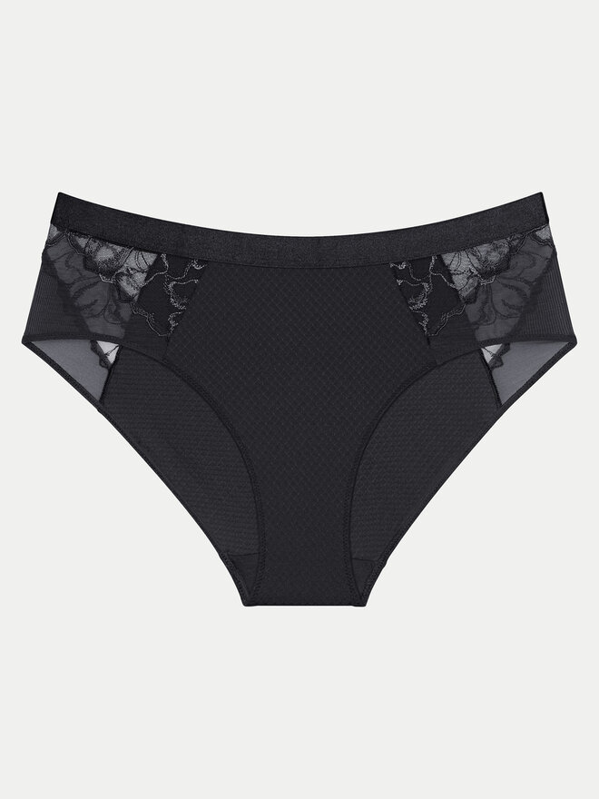 Triumph Triumph Klasične spodnje hlačke z visokim pasom Wild Azalea 10219857 Črna