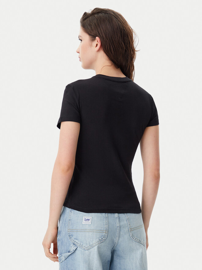Tommy Jeans Tommy Jeans Marškinėliai Tonal Linear DW0DW20315 Juoda Slim Fit