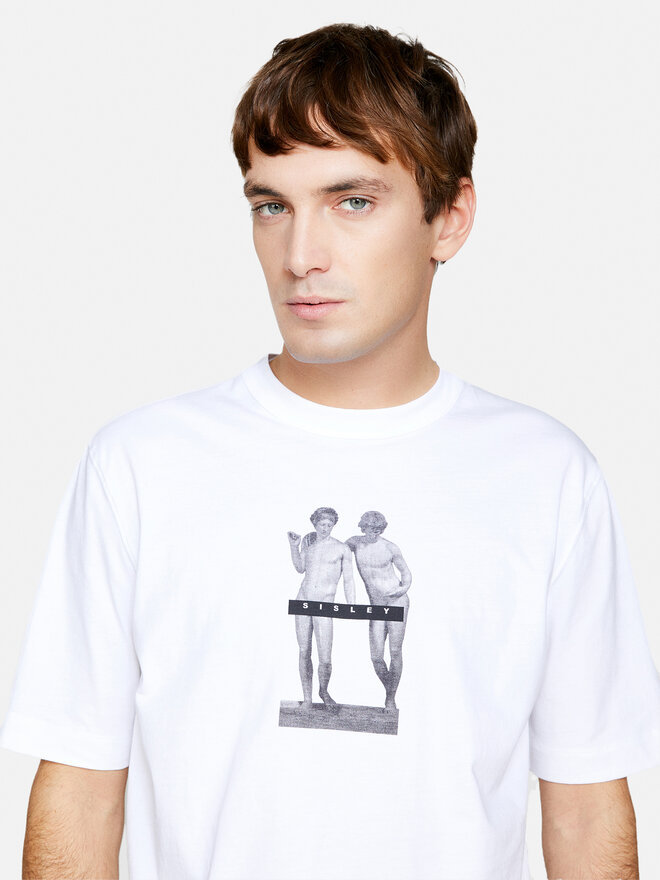 Sisley Sisley Camiseta 3I1XS103I Blanco Regular Fit