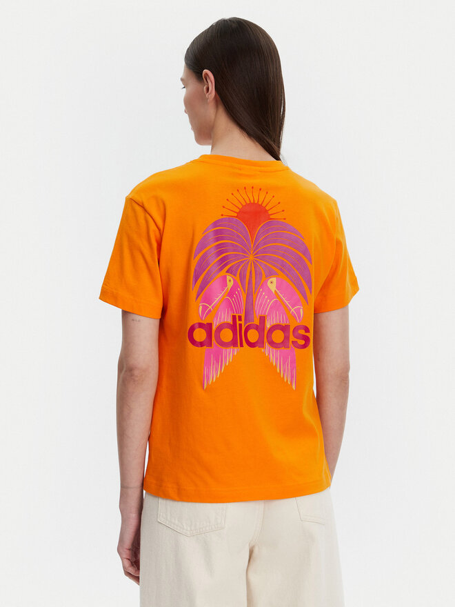 adidas adidas Póló FARM Graphic JD6293 Narancssárga Regular Fit