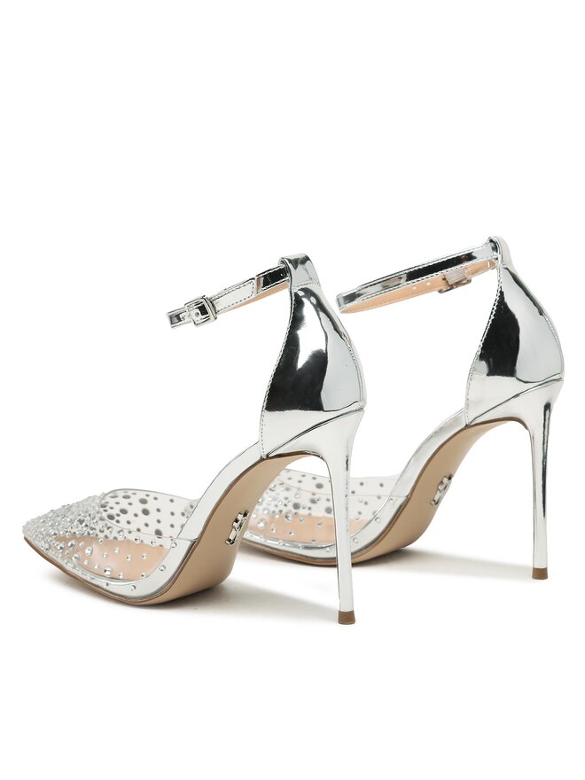 Steve Madden Szpilki Steve Madden Ravaged Sandal SM11002564 SM11002564-751 Srebrny