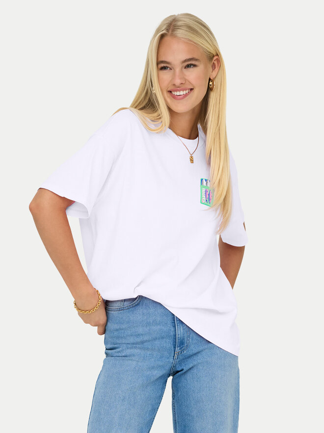 ONLY ONLY T-Shirt Vivvi 15346761 Weiß Regular Fit