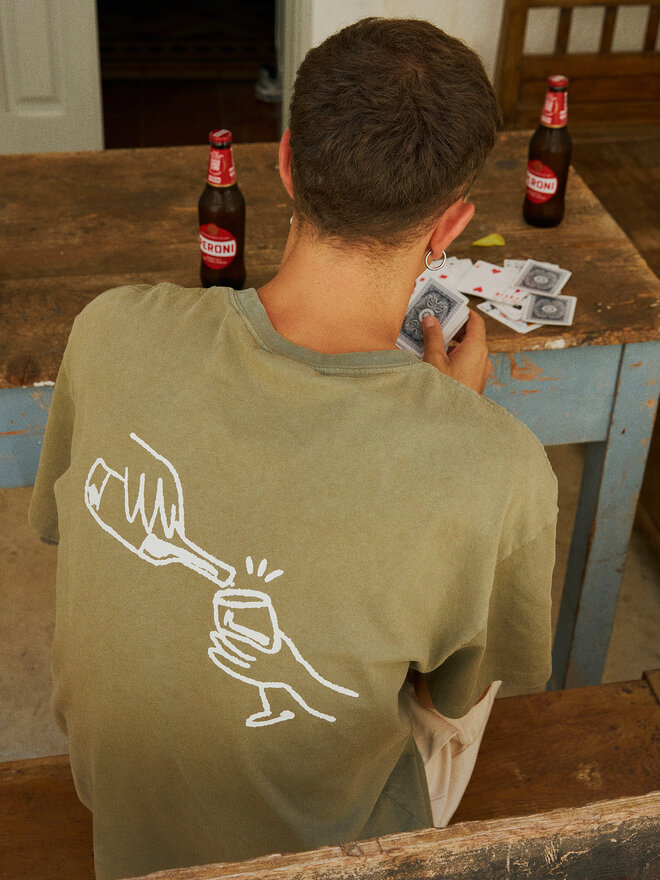 Solid Solid T-Shirt Ismail 21108240 Grün Regular Fit