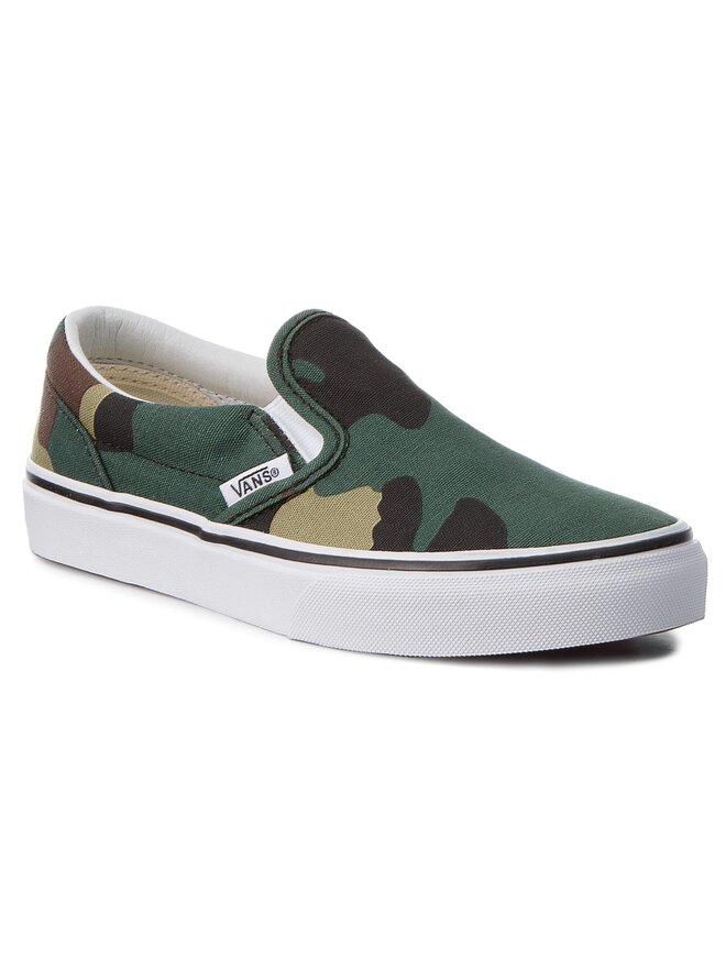 Woodland camo slip on vans top