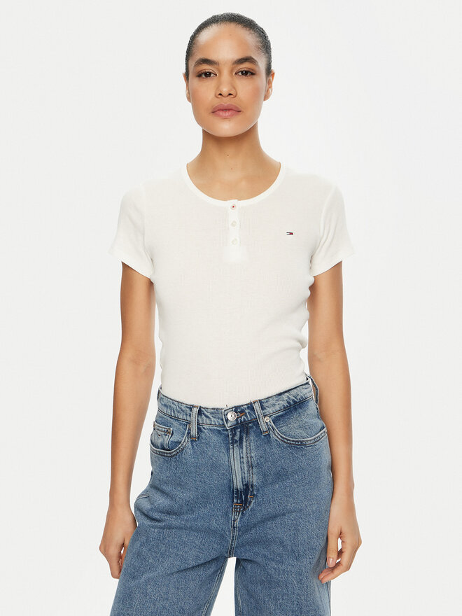 Tommy Jeans Tommy Jeans Camiseta DW0DW19502 Blanco Slim Fit