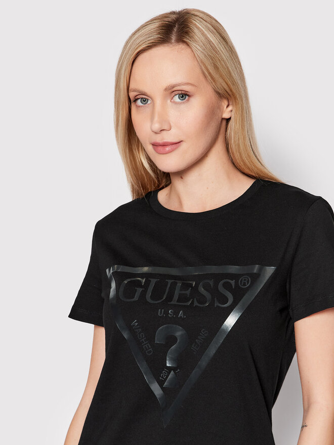 Guess Guess Majica V2YI07 K8HM0 Črna Regular Fit