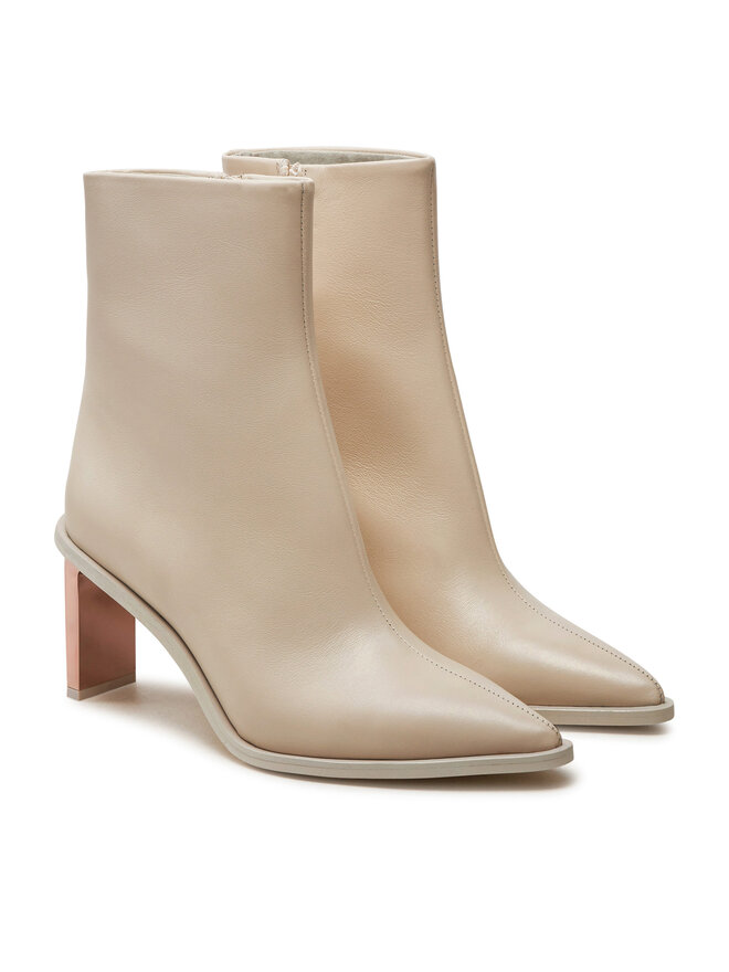 Calvin Klein Botki Calvin Klein Ankle Boot 70 Lth HW0HW02092 Beżowy
