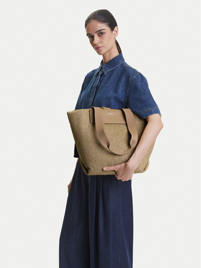 Calvin Klein Сумка Calvin Klein Ck Raffia Medium Shopper K60K613174 Коричневий