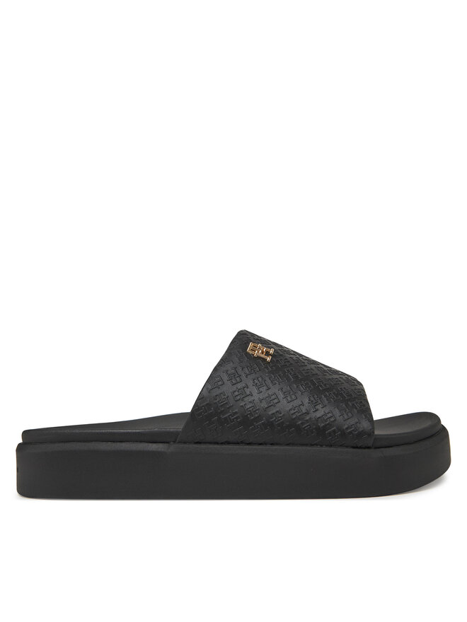 Tommy Hilfiger Šľapky Tommy Hilfiger Platform Monogram Poolslide FW0FW08526 Čierna