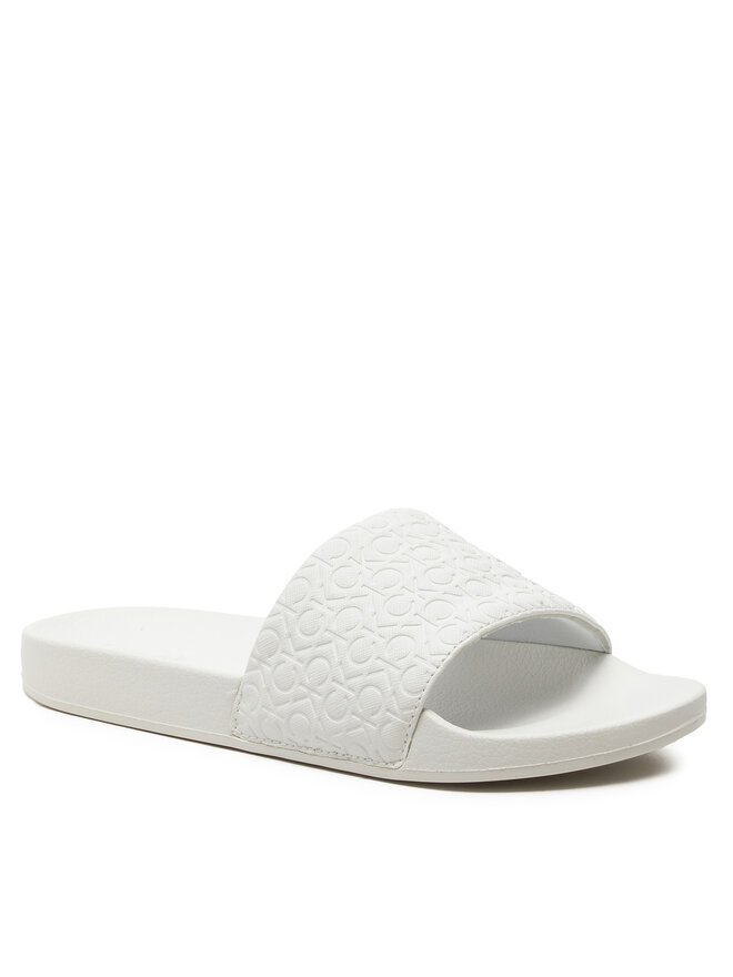 Calvin Klein Παντόφλες Calvin Klein Slide Saff Mono HW0HW02106 Λευκό