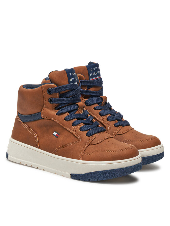 Tommy Hilfiger Tenisice Tommy Hilfiger Mid Cutlace-Up Sneaker T3X9-33641-1351 M Smeđa