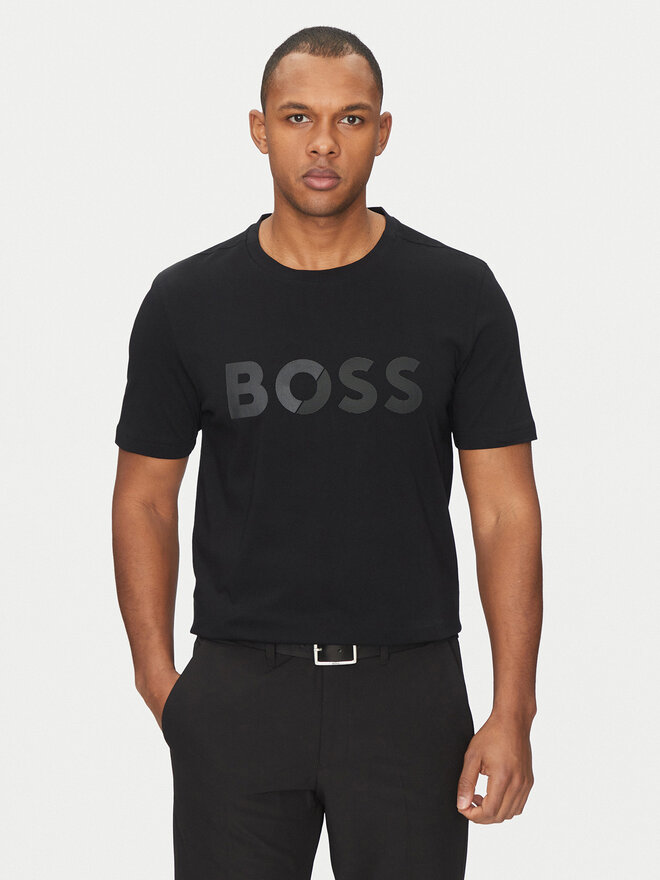 BOSS BOSS Футболка Tape Logo 50530990 Чорний Regular Fit
