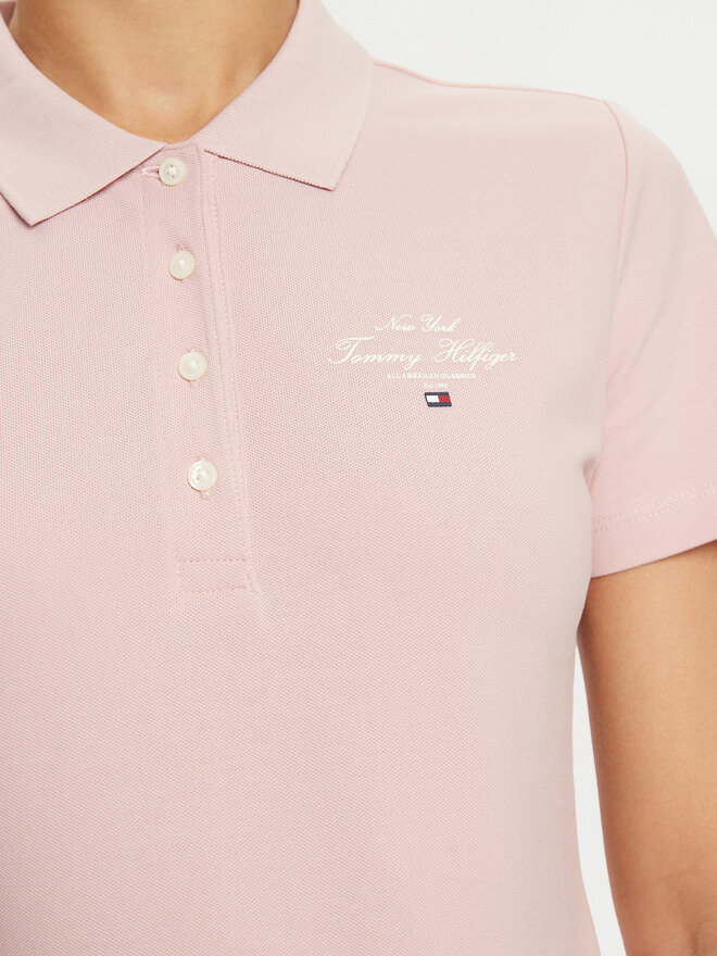 Tommy Hilfiger Tommy Hilfiger Pólóing WW0WW43930 Rózsaszín Slim Fit