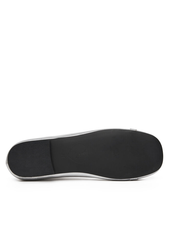 LOVE MOSCHINO Baleriny LOVE MOSCHINO JA11011G1MIF090B Srebrny