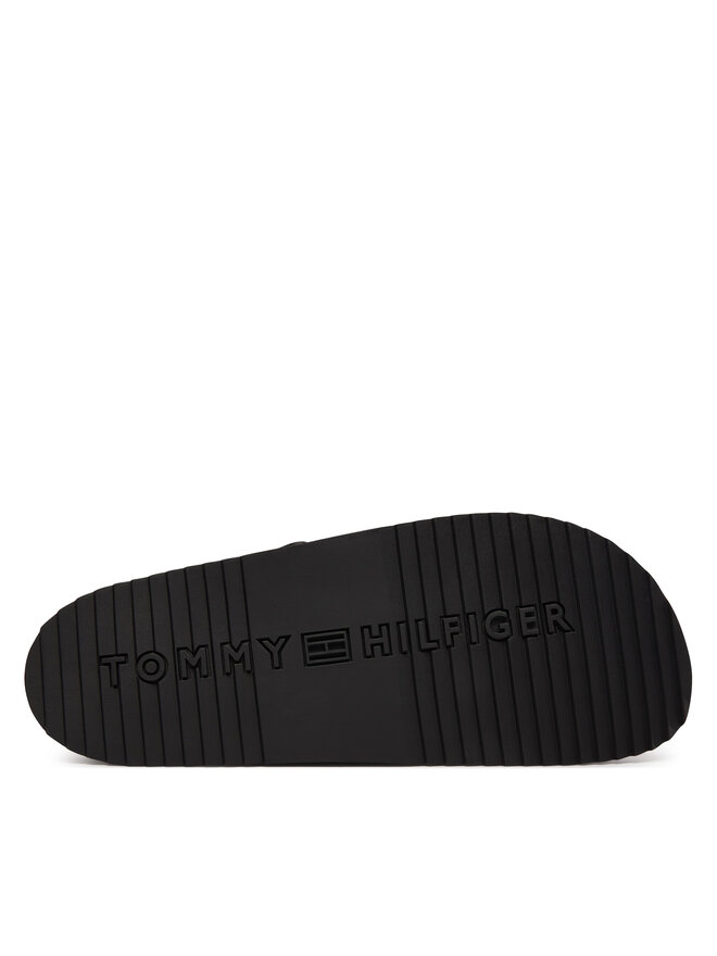 Tommy Hilfiger Pantoletten Tommy Hilfiger Cork Adjustable Lth Sandal FM0FM05754 Schwarz