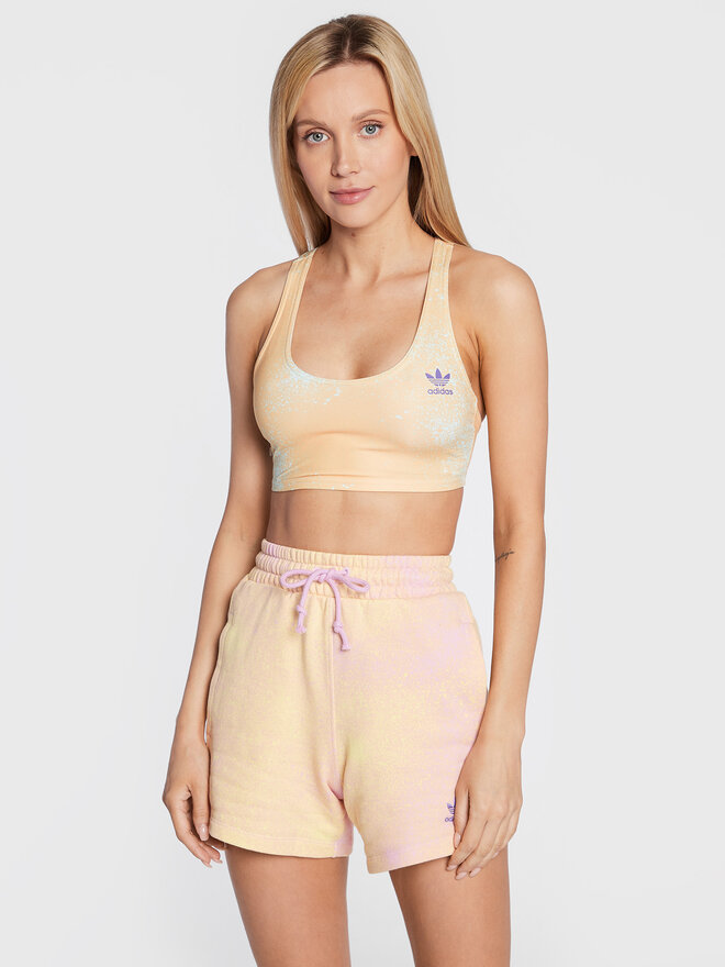adidas adidas Marškinėliai Allover Print HL6596 Smėlio Slim Fit