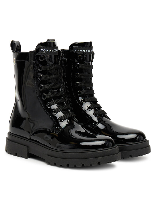 Tommy Hilfiger Schnürstiefeletten Tommy Hilfiger Lace-Up Bootie T4A5-34025-0775 S Schwarz