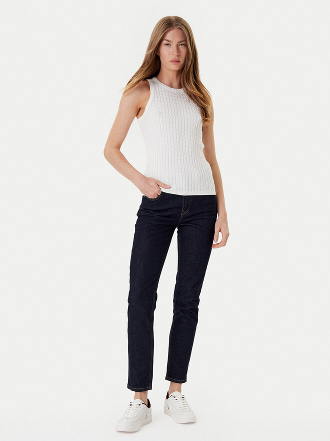 Tommy Hilfiger Tommy Hilfiger Top WW0WW45706 Écru Slim Fit