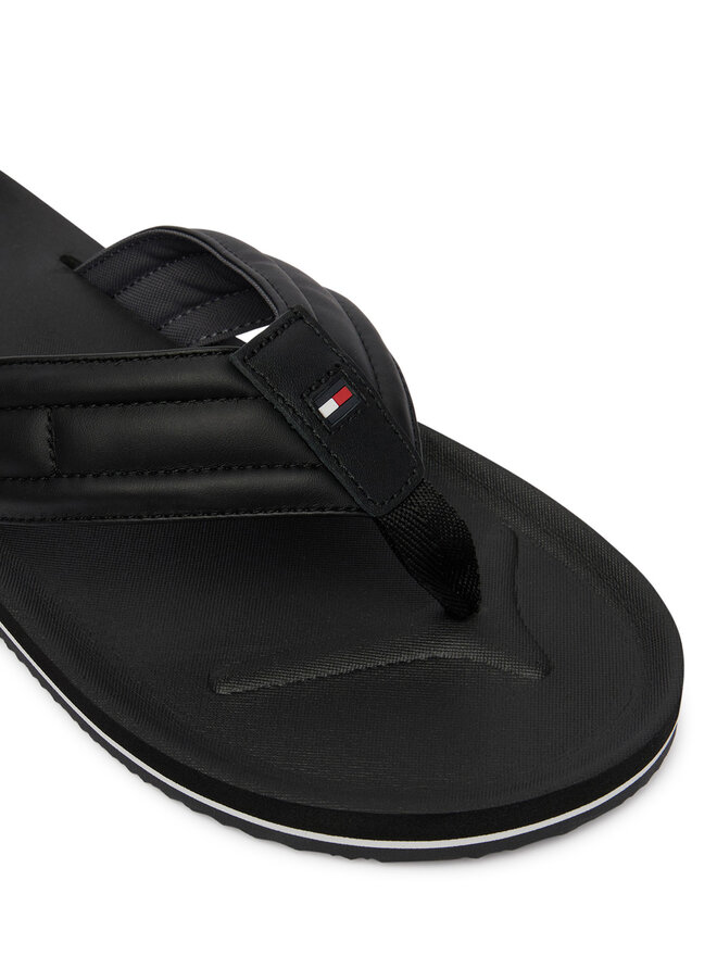 Tommy Hilfiger Zehentrenner Tommy Hilfiger Hilfiger Padded Beach Sandal FM0FM05801 Schwarz