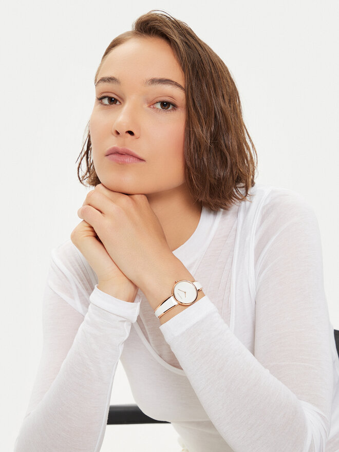 Calvin Klein Ceas Calvin Klein Bangle Adjustable K4E2N616 Alb