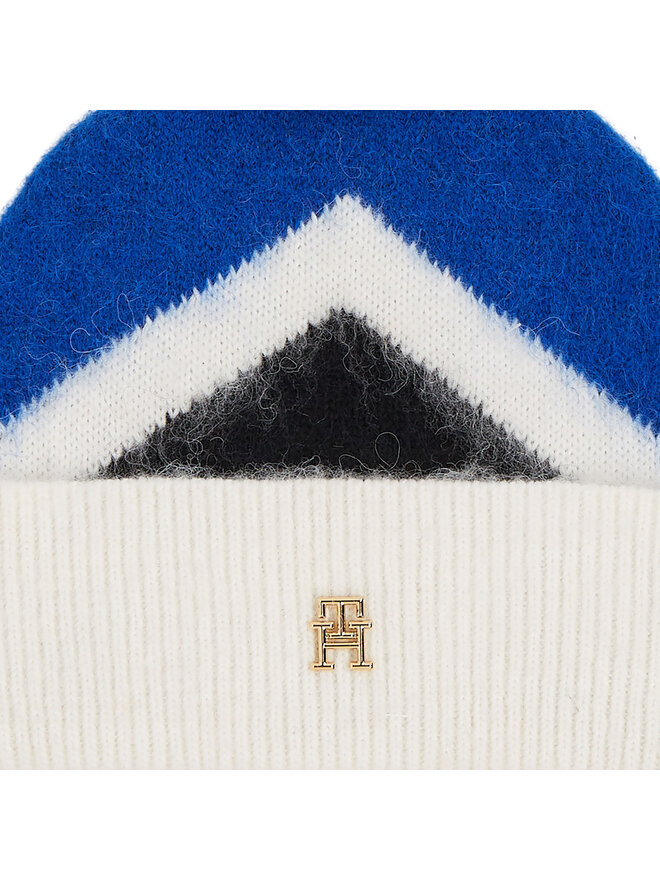 Tommy Hilfiger Čepice Tommy Hilfiger Th Evening Pompom Beanie Argyle AW0AW15305 Modrá
