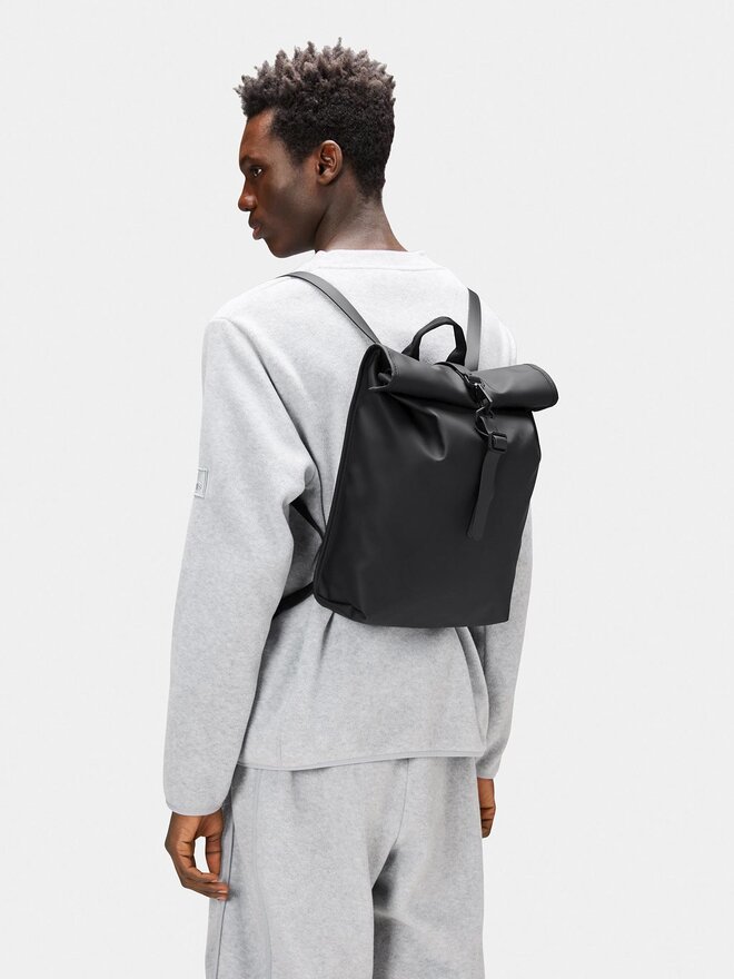Rains Σακίδιο Rains Rolltop Rucksack Mini W3 13330 Μαύρο
