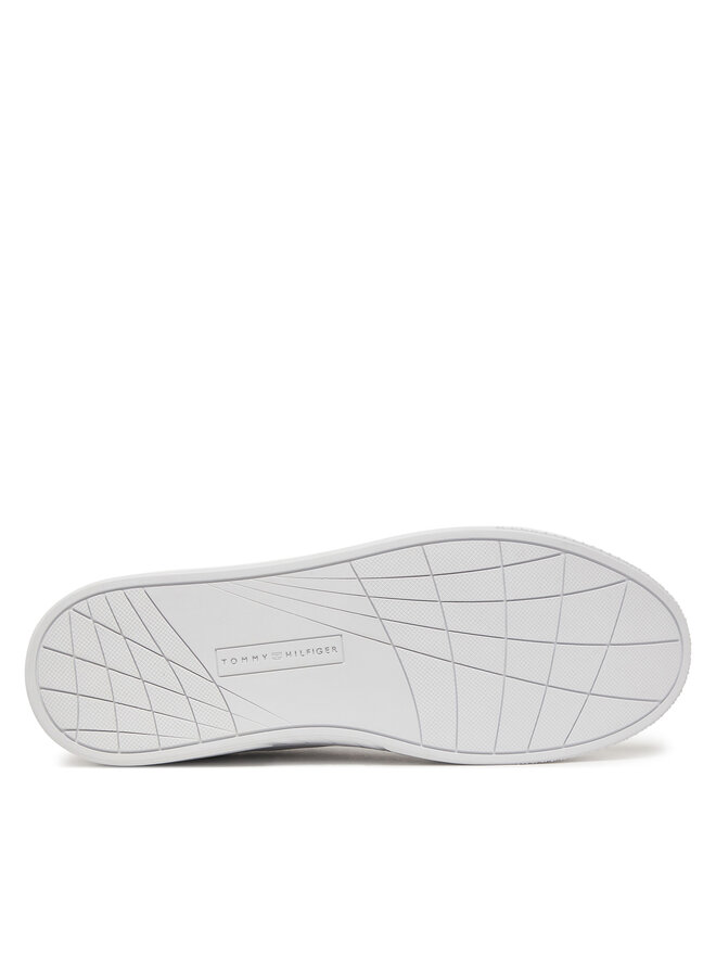 Tommy Hilfiger Sneakersy Tommy Hilfiger Icon Court Pinperf Lth FM0FM05483 Biały
