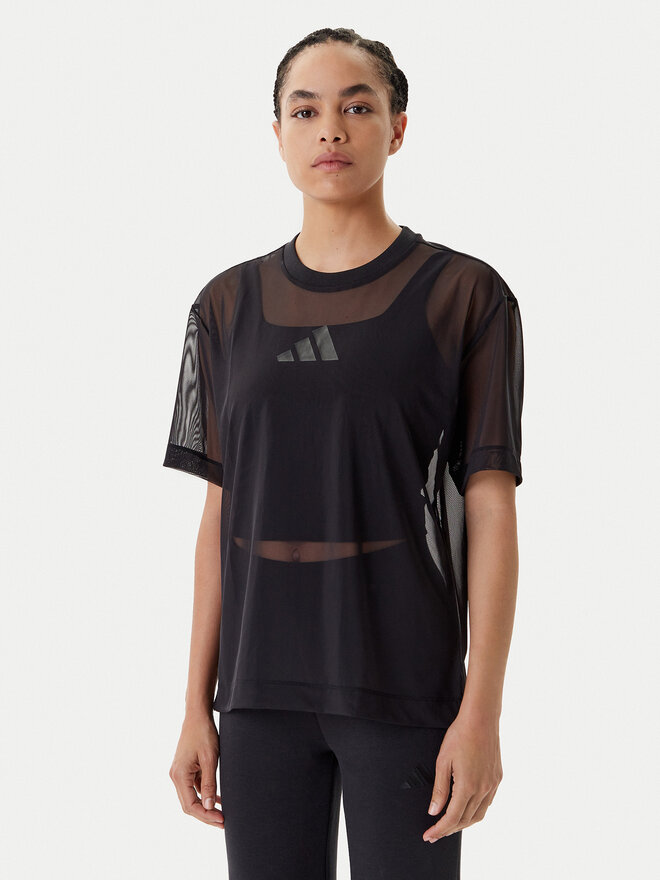 adidas adidas Camiseta ALL SZN Soft Lux Mesh JM3737 Negro Loose Fit