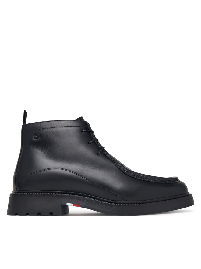 Tommy Hilfiger Schnürschuhe Tommy Hilfiger Corporate Casual Lth Moc Chukka FM0FM05987 Schwarz