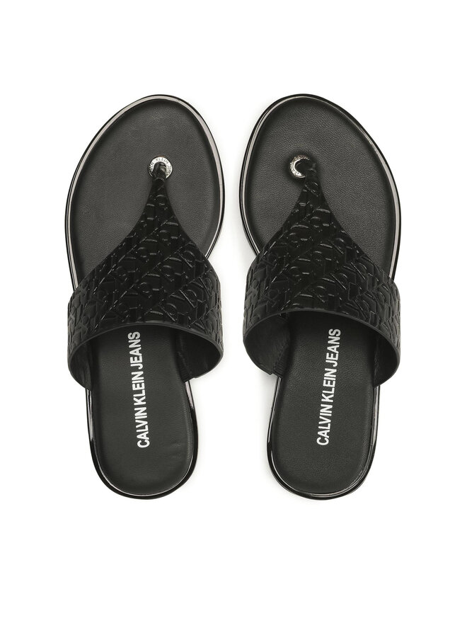 Calvin Klein Jeans Джапанки Calvin Klein Jeans Flat Sandal Toe Slide Em Pa-Pl YW0YW00142 Черен