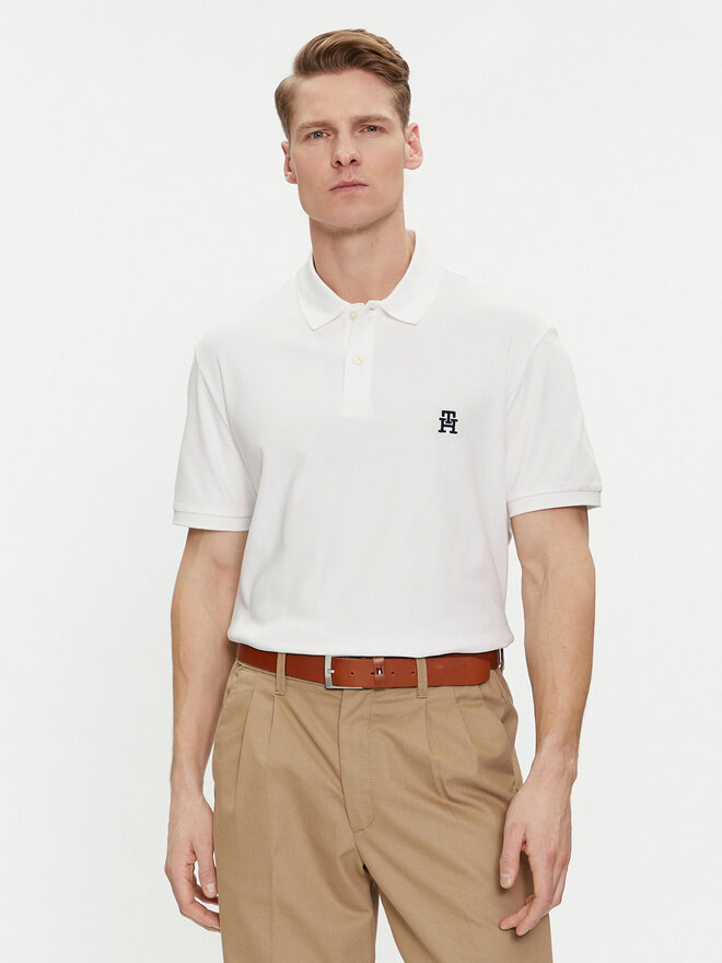 Tommy Hilfiger Tommy Hilfiger Pólóing Interlock MW0MW34783 Fehér Regular Fit