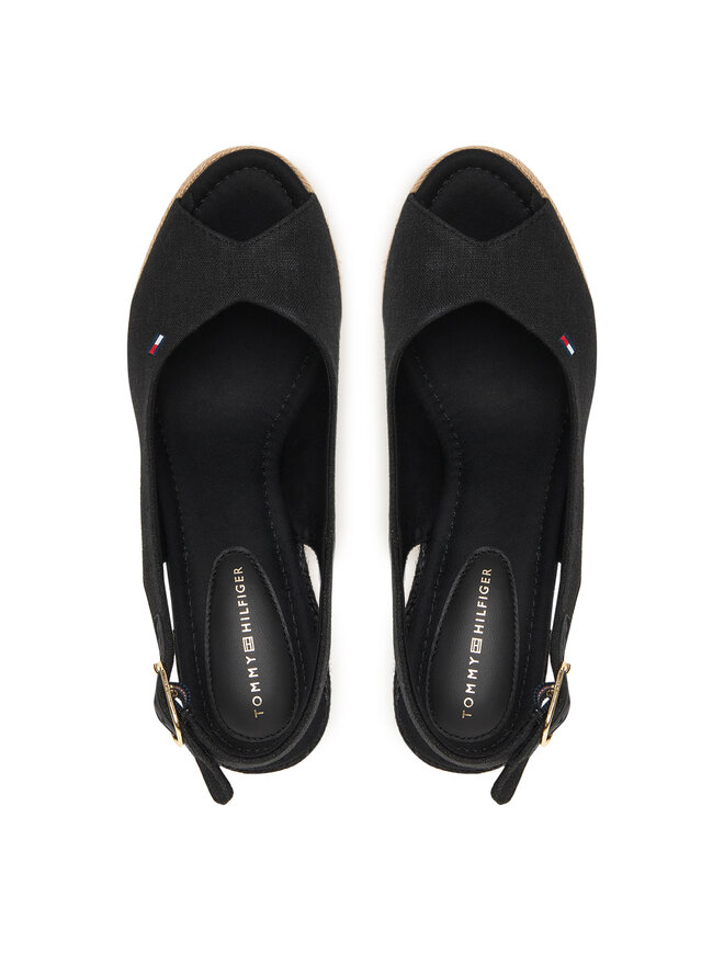 Tommy Hilfiger Espadrilles Tommy Hilfiger Flag High Wedge Espad Slingback FW0FW09343 Schwarz