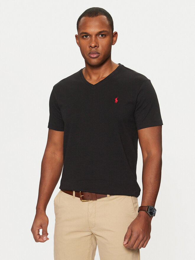 Polo Ralph Lauren Polo Ralph Lauren T-Shirt Classics 710671453010 Μαύρο Custom Slim Fit