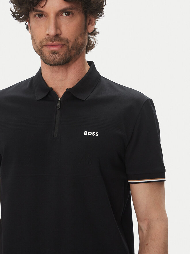 BOSS BOSS Поло Philix Pima 50538177 Чорний Regular Fit