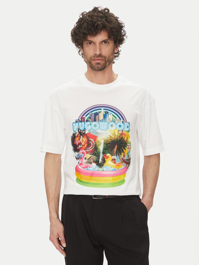 HUGO HUGO T-Shirt Duwood 50538512 Weiß Relaxed Fit
