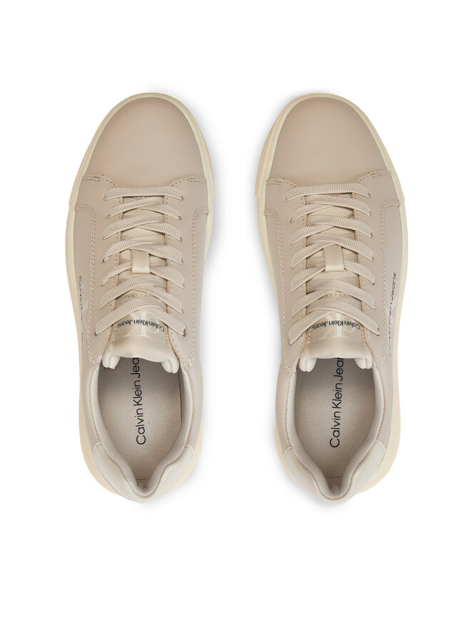 Calvin Klein Jeans Снікерcи Calvin Klein Jeans Chunky Cupsole Laceup Lth Ml Mtl YW0YW01476 Écru