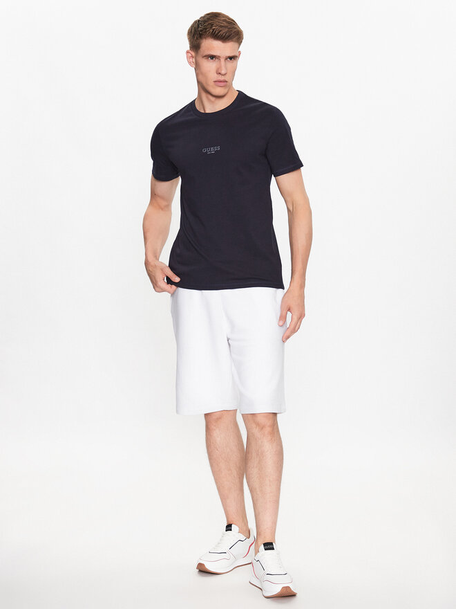 Guess Guess Marškinėliai M2YI72 I3Z14 Tamsiai mėlyna Slim Fit