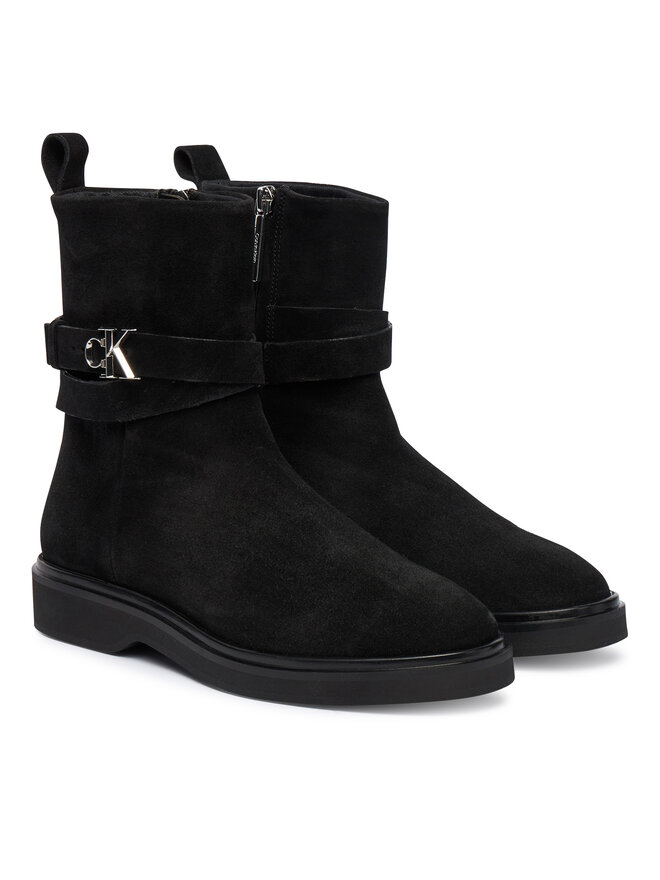 Calvin Klein Čizme Calvin Klein Ankle Boot W/ Metal Logo Sue HW0HW02664 Crna