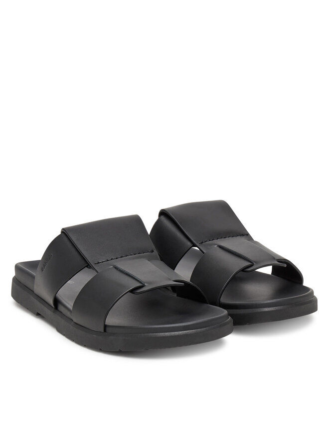 Calvin Klein Pantoletten Calvin Klein Lug Sandal Double T Lth HM0HM01734 Schwarz