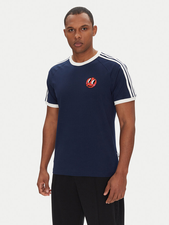adidas adidas Marškinėliai JP0984 Tamsiai mėlyna Slim Fit