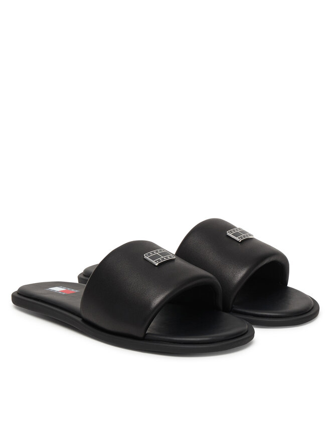 Tommy Jeans Pantoletten Tommy Jeans Tjw Soft Padded Casual Slide EN0EN02950 Schwarz