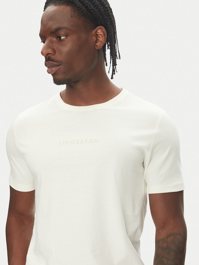 Lindbergh Lindbergh Camiseta 30-400200 Écru Relaxed Fit