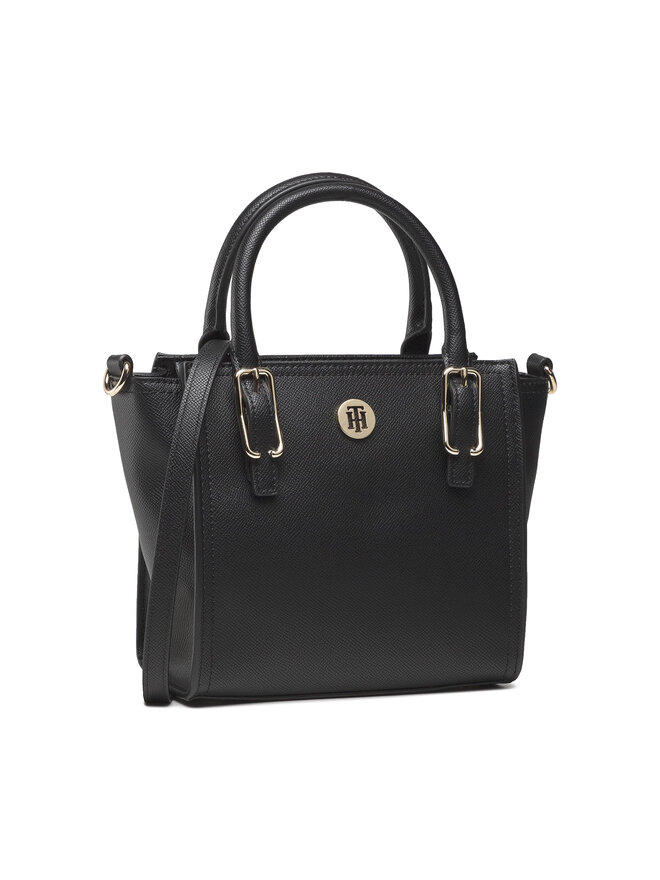 Tommy Hilfiger Handtasche Tommy Hilfiger Honey Small Tote AW0AW10449 Schwarz