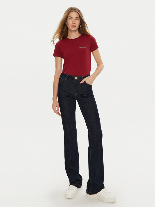 Guess Jeans Guess Jeans Marškinėliai W4YI02 J1314 Raudona Slim Fit