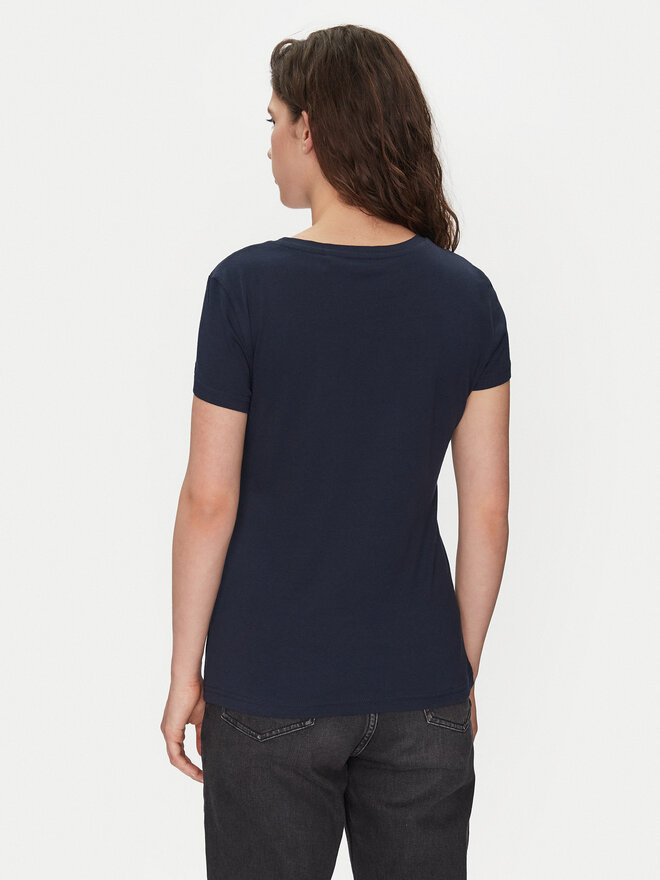Mustang Mustang Marškinėliai Loa 1016136 Tamsiai mėlyna Slim Fit