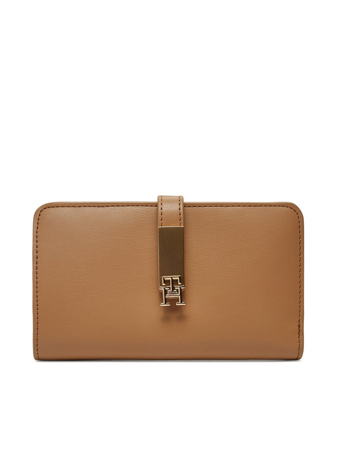 Tommy Hilfiger Mały Portfel Damski Tommy Hilfiger Th Heritage Med Wallet AW0AW17262 Brązowy