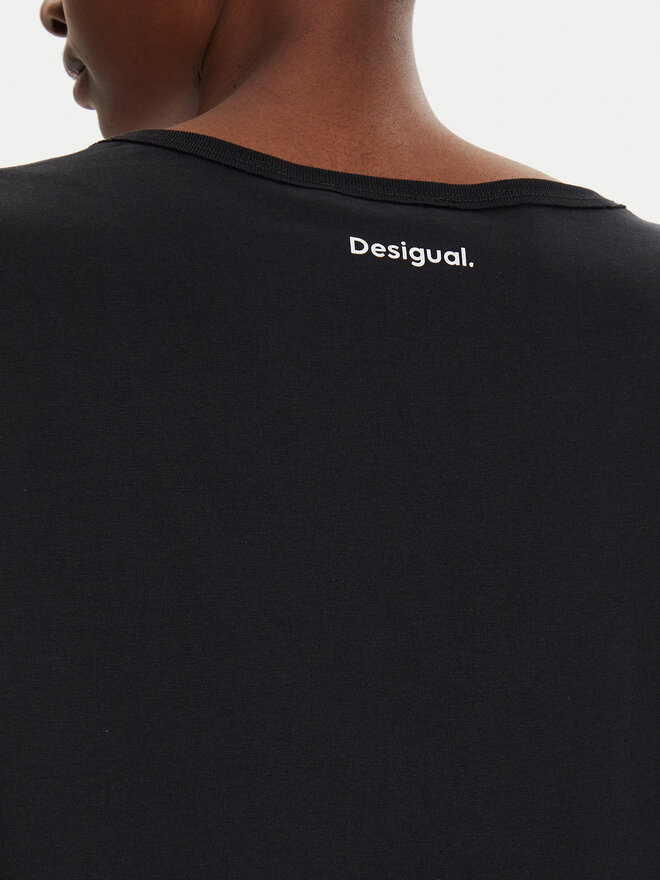 Desigual Desigual Marškinėliai Vini 24WWTK41 Juoda Regular Fit