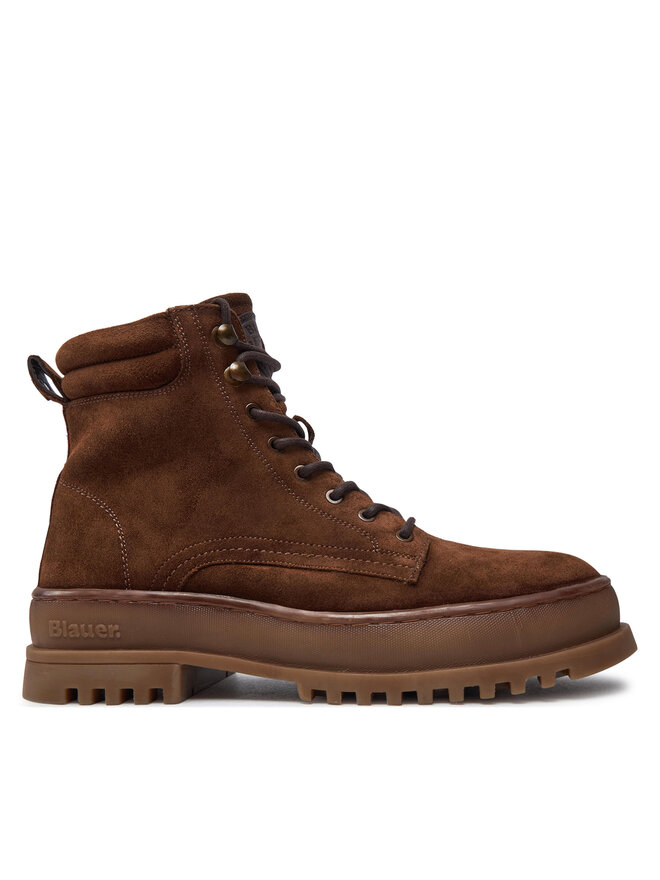 Blauer Schnürstiefeletten Blauer F4IUKA01 Braun
