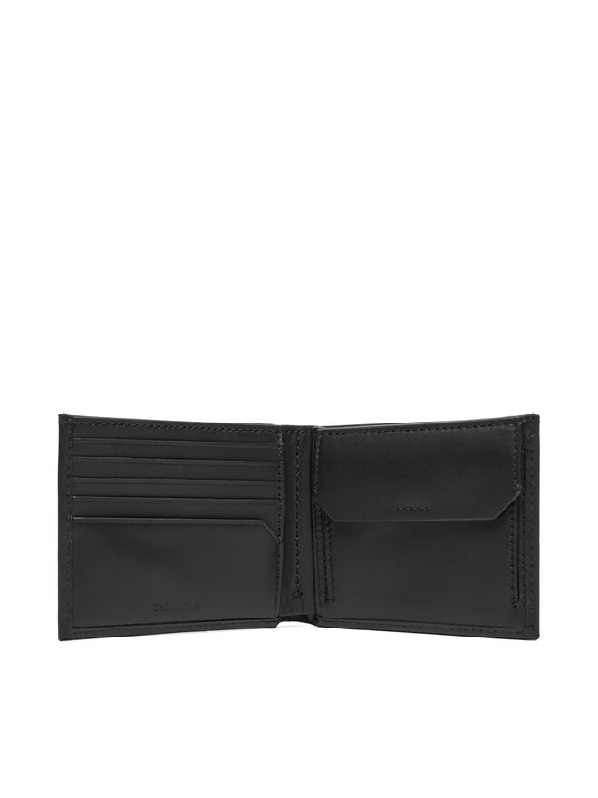 Calvin Klein Vīriešu maks Calvin Klein Ck Smooth Trifold W/ Coin LV04D1103G Melns