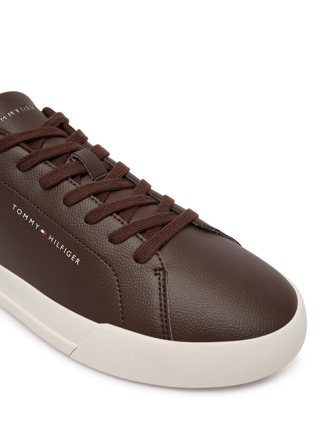 Tommy Hilfiger Sneakers Tommy Hilfiger Th Court Lth Detail Ess FM0FM05367 Braun